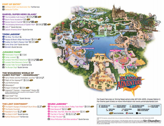 Mapa Parque Island Of Adventure