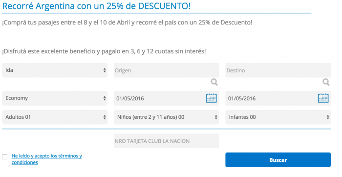 Descuento con Club La nación en Aerolíneas Argentinas del 25% – Sir Chandler